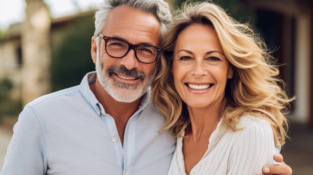 A couple embracing outdoors -- the connection and vitality functional medicine helps restore.